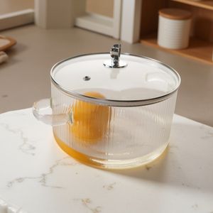 Casserole en verre résistant à la chaleur avec couvercle, cuisson non toxique et saine - Product Image 5