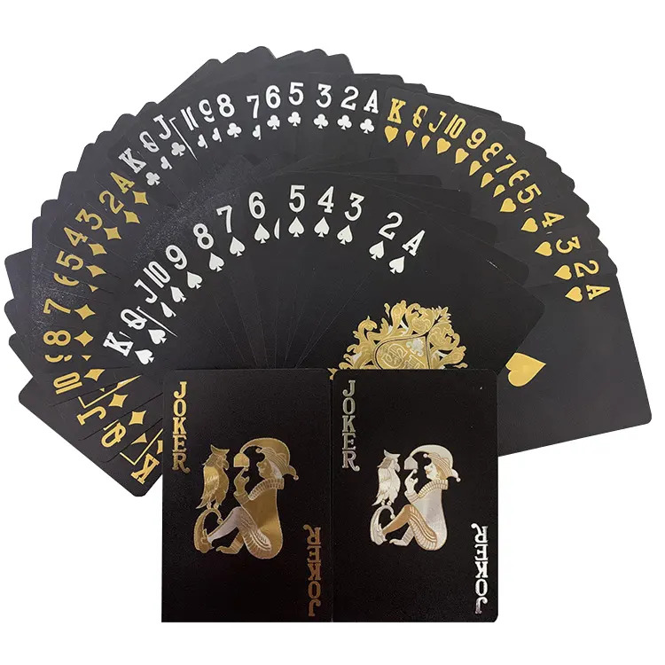 יצרן מותאם אישית עיצוב הדפסת זהב Stamping PVC משחק כרטיס עמיד למים PVC פוקר כרטיסים