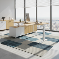 Meubles de bureau modulaires en alliage d'aluminium de haute qualité, bureau de direction moderne ergonomique en forme de L avec levage électrique