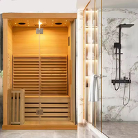 Sauna Finlandesa Interior para 2-3 Personas, Diseño Moderno, Calefacción Eléctrica, Panel de Control Computarizado, Sauna de Madera