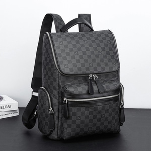 Laptop <b>Backpack</b> <b>Large</b> Capacity Checkerboard Pattern Unisex Portable Everyday Use Fall 2025 - Product Image 3
