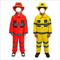 Ensemble de costumes d'ingénieur pompier pour enfants, uniforme de police cinq pièces, combinaison de protection ignifuge pour pompier, costume de carrière