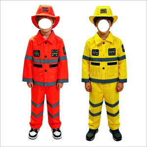 Ensemble de costumes d'ingénieur pompier pour enfants, uniforme de <span class=keywords><strong>police</strong></span> cinq pièces, combinaison de protection ignifuge pour pompier, costume de carrière - Product Image 2