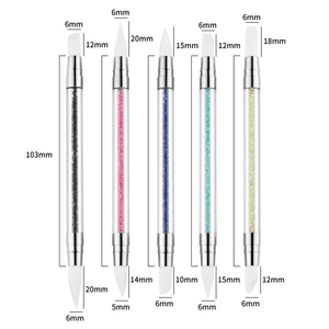 5Pcs Nail Art scultura penna doppia <span class=keywords><strong>punta</strong></span> <span class=keywords><strong>Silicone</strong></span> strass smalto per unghie intaglio penna <span class=keywords><strong>punta</strong></span> in gomma pennelli per Nail Art - Product Image 3