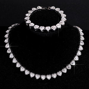 Collier chaîne à maillons en forme de cœur plaqué argent avec strass rouges, personnalisable en gros, unisexe, pour fêtes d'été, cadeaux de bijoux - Product Image 6
