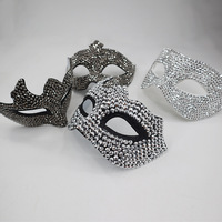 Masque d'Halloween pour concert et spectacle, masque de soirée haut de gamme en strass, demi-masque européen et américain tendance, masque pour les yeux en strass