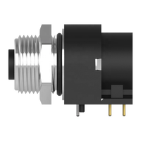 Connecteurs industriels étanches de type 90 pour PCB, les plus vendus, Nian-Yeong M12, codage A, 3 broches mâles, verrouillage frontal, indice de protection IP67, 4A 250V