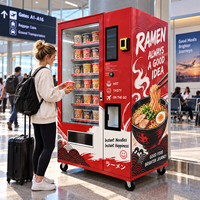 Distributeur automatique de nouilles instantanées XG populaire avec écran tactile 22 pouces, distribution d'eau chaude, paiement par jeton, garantie 1 an, à vendre