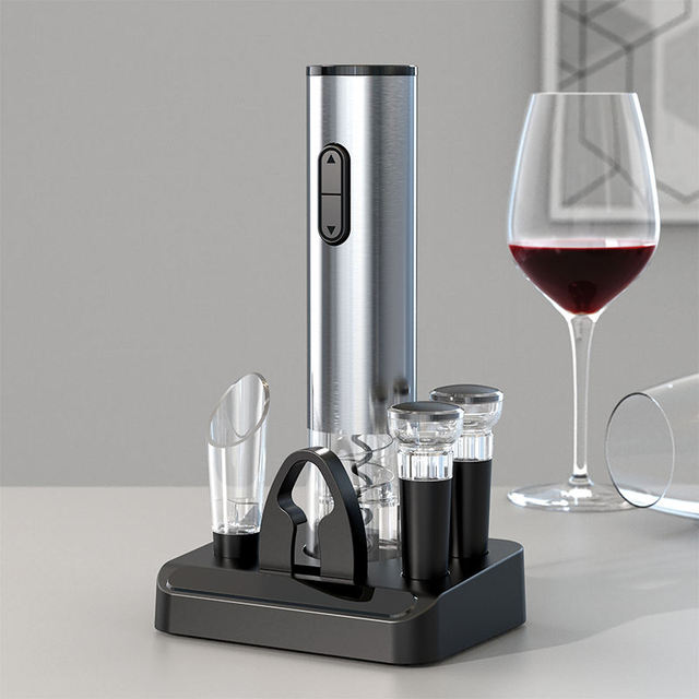 Gift Box Red Custom Corkscrew Set Automatic Bottle Electric Wine Opener