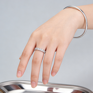 S925 <b>Silver</b> 14K Gold Plated Brilliant Cut 0.08ct Lab Grown Diamond Engagement <b>Ring</b> for <b>Men</b> Women IGI Certified Wedding Party - Product Image 3