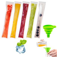 Sachets en plastique transparent thermoscellables Candyer pour moules à glaces, sachets à glaces avec fermeture éclair pour yaourts, bonbons glacés, faveurs de fête