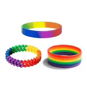 High Quality Love Is Love Pride Soft Wrist Band Unisex Silicone LGBT Rainbow Bracelet for June Event