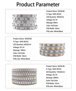 5V WS2812 dải <span class=keywords><strong>Led</strong></span> SMD5050 30/60/144LED/M 10 mét IP20 IP65 IP68 <span class=keywords><strong>Flex</strong></span> ws2812ic địa chỉ pixel <span class=keywords><strong>LED</strong></span> Strip ánh sáng cho hộp đêm - Product Image 2