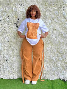 Setelan Kaos dan Celana Wanita Model Longgar Harga Grosir Dua Potong Pakaian Mewah untuk Wanita - Product Image 3