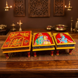 Indian Vintage Most Selling Wooden Hand Painted Stool Handmade <b>Decorative</b> <b>Elephant</b> Designed Attractive Stool - Product Image 1