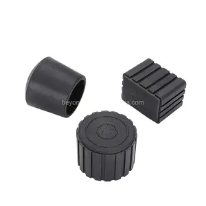 Customized Rectangle Round Square Black Rubber Chair leg Caps