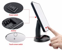 Miroir Cosmétique LED Portable Moderne, Vente en Gros Usine, Meilleures Ventes, Finition Argentée, Pliable, Logo Personnalisable