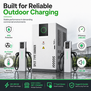 Station de recharge rapide DC OCPP de type split 240 kW pour fournisseur de solutions de recharge de flotte de véhicules électriques - Product Image 5