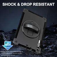 Étui de tablette hybride TPU PC avec sangle de maintien rotative à 360° et emplacement pour stylet pour Samsung Galaxy Tab S11 Ultra 14,6 pouces