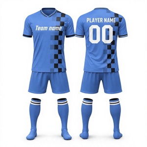 Maillot de football personnalisé par sublimation, col en V, manches courtes, maille respirante à séchage rapide pour numéros d'équipe, adulte unisexe, polyester respirant pour équipe - Product Image 1