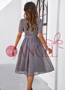 KISS ME ANGEL moda <span class=keywords><strong>estate</strong></span> nuovo stile casual a pois con stampa abito in chiffon girocollo a maniche corte - Product Image 6