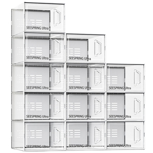 Paquete de 12 Cajas de Almacenamiento para Zapatos Ultra, Organizador de Zapatos Apilable de Plástico Transparente, Zapatero Plegable para Ahorrar Espacio - Product Image 6