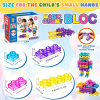 Blocs de construction souples en silicone, ensemble de construction flexible, jouet d'empilage DIY pour tout-petits, cadeau éducatif, vente en gros
