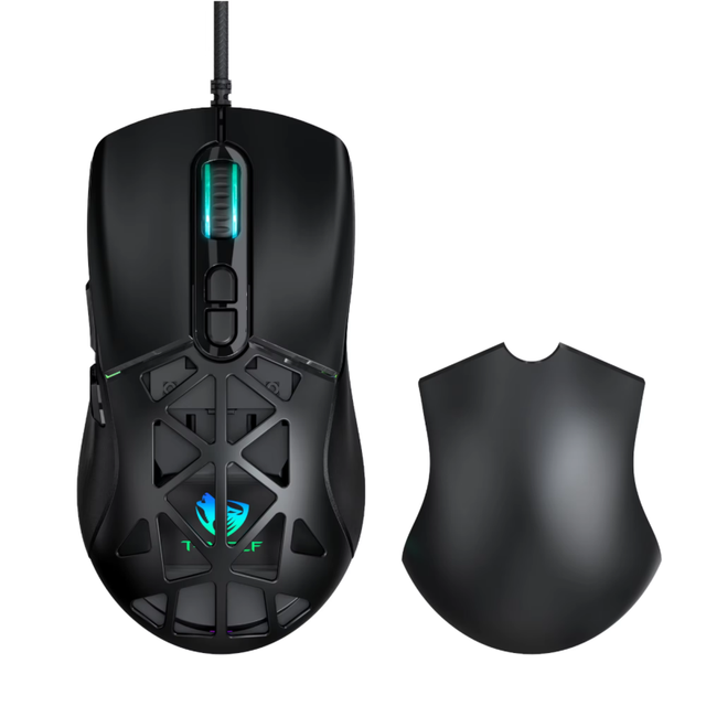 T-WOLF G520 Right-Handed Wired Gaming Mouse RGB Backlit USB Interface 12000 DPI 7 Buttons Optical Sensor Software Compatible