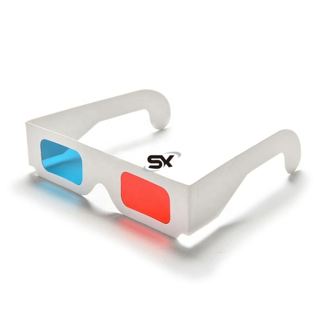 Universal Anaglyph Cardboard Paper Red & Blue Cyan 3d paper Glasses For Movie Wholesale