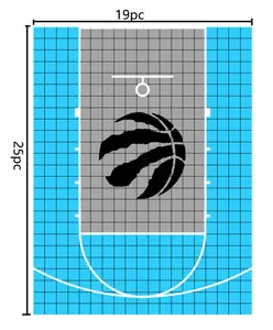 20 '* 25' Kit Outdoor Pp In Elkaar Grijpende Draagbare Sportveld Materiaal Plastic Baksteen Tijdelijke Basketbalvloer