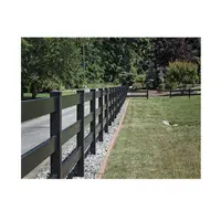 Black Vinyl PVC Horse Fence, 3 Rail