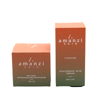 Boîte d'emballage cosmétique OEM personnalisée rose et verte dégradée, carton minimaliste imprimé avec couvercle rabattable pour sérum et tonique visage