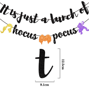 Felice Halloween ghirlanda di Halloween decorazioni per feste e forniture è solo un mucchio di striscioni di carta glitterata <span class=keywords><strong>Hocus</strong></span> <span class=keywords><strong>Pocus</strong></span> - Product Image 5