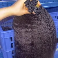 Extensions de cheveux à plumes, bouclés birmanes, invisibles, à pointe en I, en cheveux humains vierges, double densité, à pointe en K, bouclés crépus birmanes, ondulés