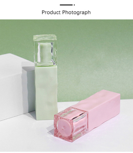 หลอดเครื่องสำอางทรงสี่เหลี่ยมสีชมพูสีพาสเทลพร้อมแอพพลิเคชั่นโปร่งใสสำหรับลิปกลอสน้ำมัน - Product Image 3