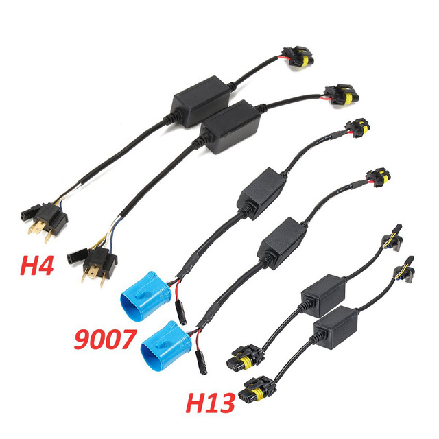 HID Retractable Cable Harness Universal for H13/9007/H4 Headlight Waterproof Quick Plug and Play Auto Lighting Wiring Kit