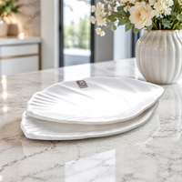 Vaisselle de table réutilisable en plastique, pièces, restaurant blanc, mélamine