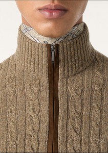 Pull en cachemire torsadé à col montant pour homme, style Old Money, anti-plis, pour affaires, en tricot torsadé - Product Image 2