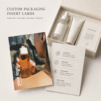 Tarjetas de Inserción para Embalaje Personalizado, Papel Texturizado Premium, Impresión a Doble Cara con Logotipo para Cajas de Regalo de Cosméticos, Cuidado de la Piel y Belleza