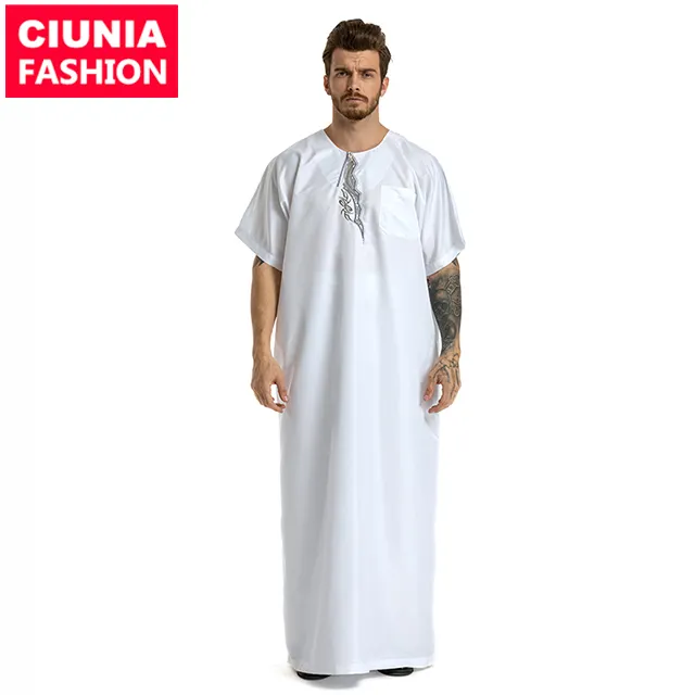 Abaya-túnicas largas a la moda para hombre, ropa islámica de Hermanos Musulmanes, Arabia Saudita, Túnica Simple de alta calidad, n. ° 0008