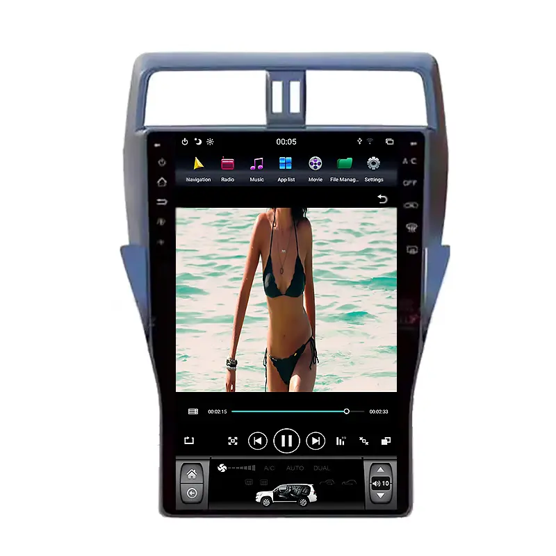 Navihua player de vídeo do carro, android, tela vertical, dvd player para toyota para prado 2018, estéreo, sistema de navegação gps