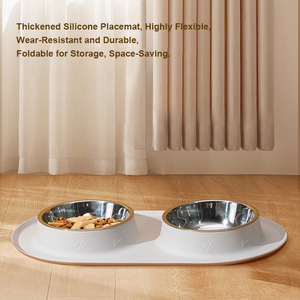 Tazón Doble para Comida y Agua para Mascotas, Ecológico, de Acero Inoxidable, Material PP, Forma Cuadrada, Diseño Personalizable, Venta al Por Mayor - Product Image 4
