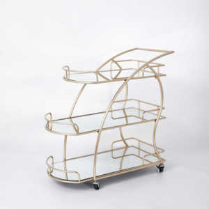 รถเข็นบาร์ทองคำหรูหราใหม่ปี 2025 ขายดี เฟอร์นิเจอร์โรงแรมพร้อมล้อ 4 ล้อ รถเข็นพับได้สำหรับงานปาร์ตี้ ตกแต่งงานแต่งงานในห้างสรรพสินค้า - Product Image 1