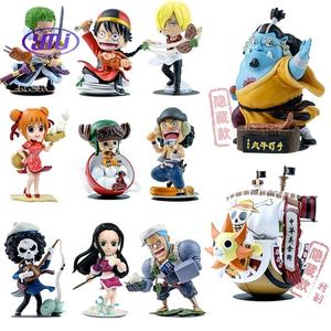 กล่องสุ่มสินค้าใหม่ ฟิกเกอร์อนิเมะวันพีซ ชุด 8 ตัว โรบิน จินเบ ลูฟี่ โซโล พร้อมที่สับอาหารจีน - Product Image 3