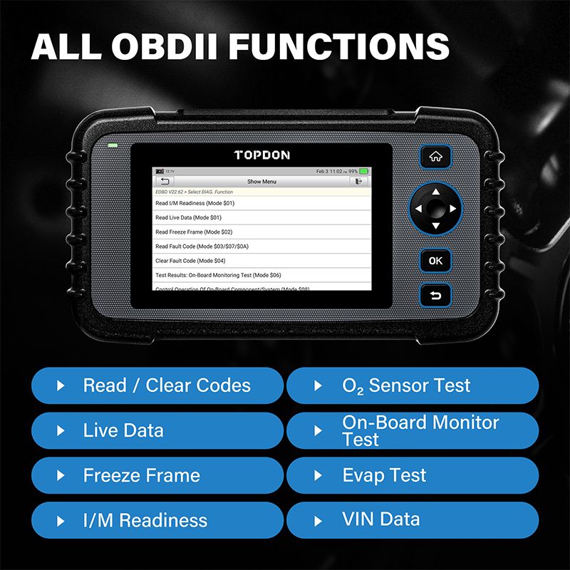 TOPDON ArtiDiag600 OBD2 Scanner Car Diagnostic Tool Automotive Scan Auto Diagnostics ABS SRS Engine Test Autoscanner Free Update