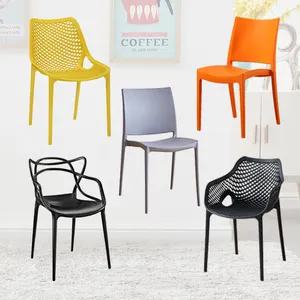 Toptan ucuz nordic istiflenebilir açık modern otel PP plastik olaylar için restoran yemek sandalyesi sandalyeler kahve dükkanı