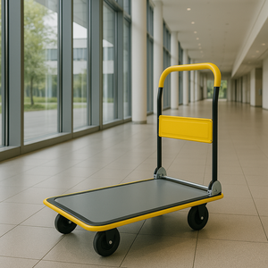 पोर्टेबल फोल्डेबल स्टील संरचना ट्रैक्टर ट्रेलर 91x61 फ्लैट कार 300 किलो क्षमता घरेलू परिवहन हाथ ट्रॉली ओएम - Product Image 2