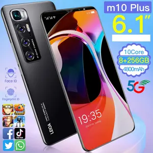 2021 Chinese Fabriek Nieuwe Luxe M10 Plus 8Gb + 256Gb Dual Sim Groot Scherm Mobiele Android Techno Telefoon 4800Mah Batterij 32MP Camera