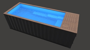 Piscina Portatile in Container - Rivestimento in Fibra di Vetro, Piscina Familiare da Esterno con Sistema di Filtrazione per Villa - Product Image 2