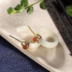 <span class=keywords><strong>2022</strong></span> gran oferta nuevo Color Corea Hetian Jade aro pendiente <span class=keywords><strong>C</strong></span> en forma de Jade pendiente para <span class=keywords><strong>mujer</strong></span> - Product Image 5